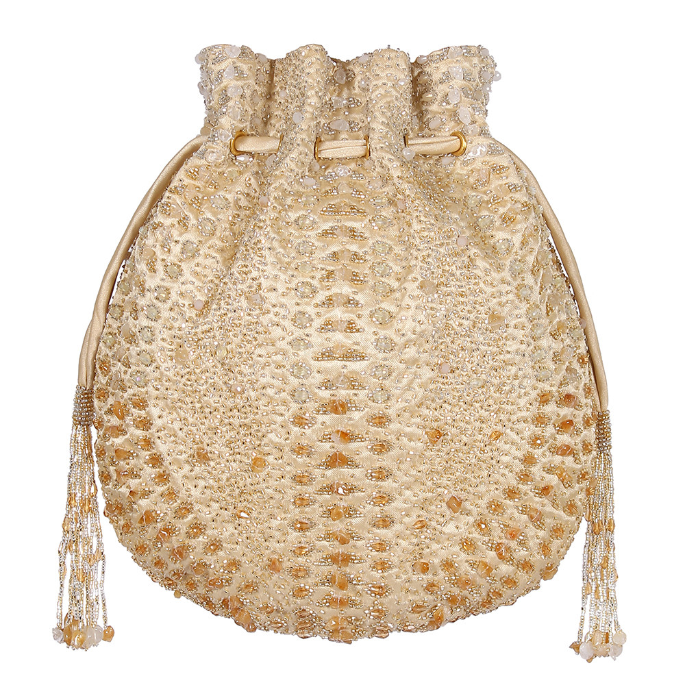 Veira Potli Peerless Gold Lustrous Silver