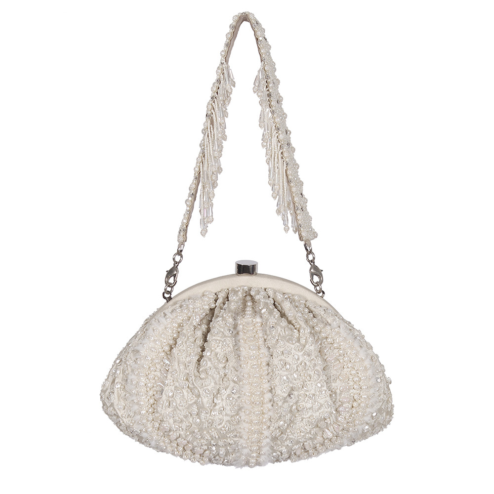 Veira Soft Pouch Pristine Ivory With Handle