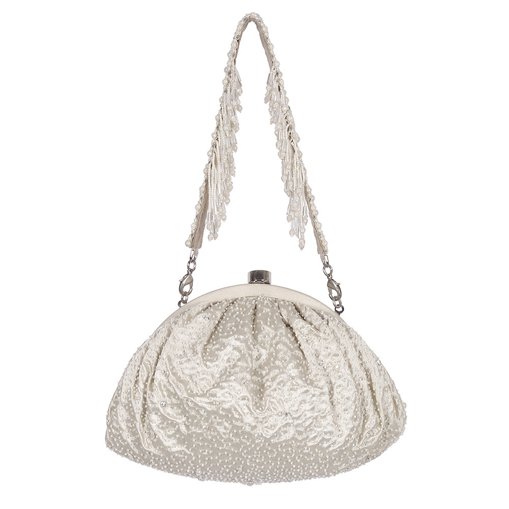 Veira Soft Pouch Pristine Ivory With Handle