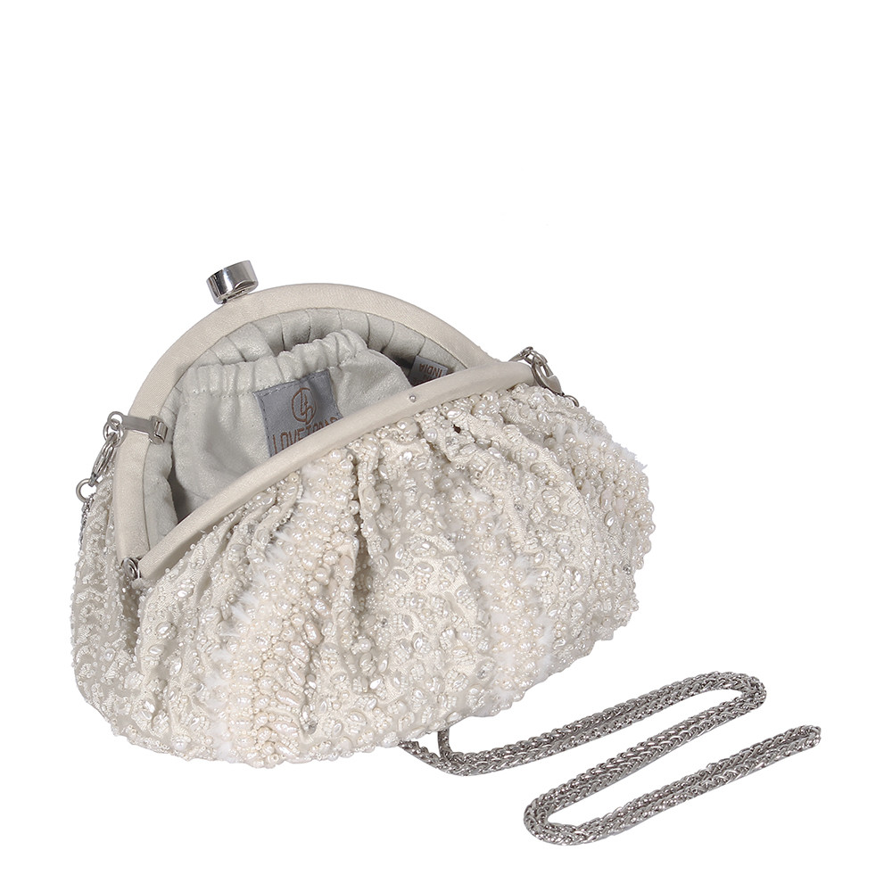 Veira Soft Pouch Pristine Ivory With Handle