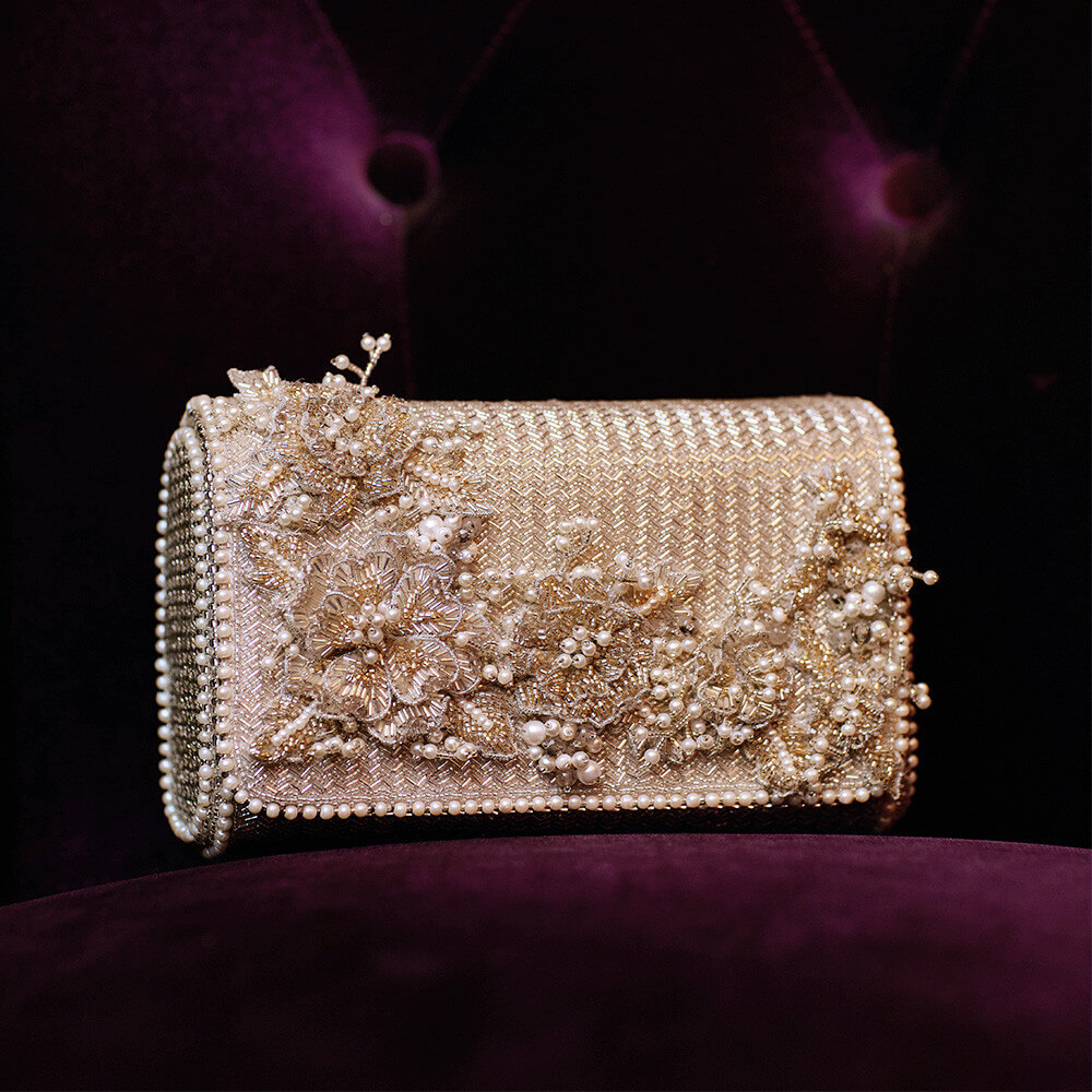 ESME Flapover Clutch Lustrous Silver