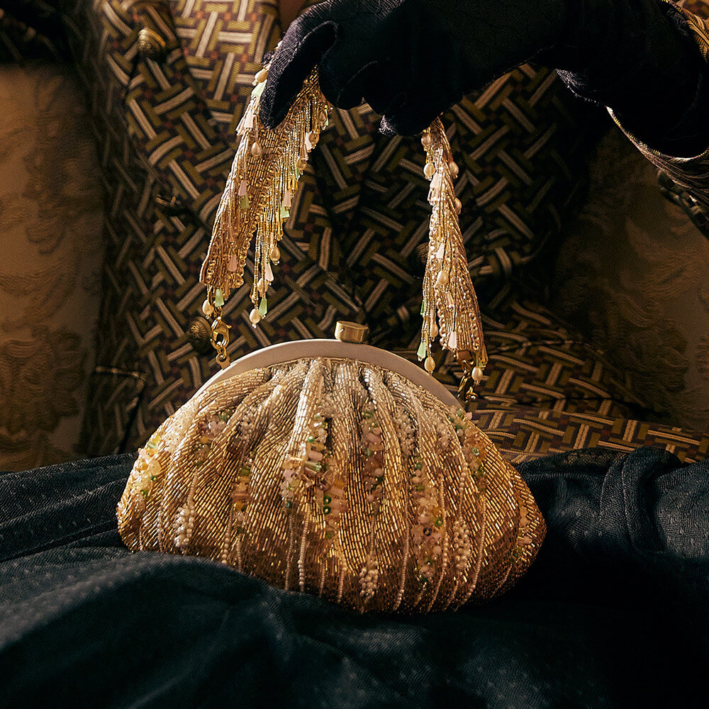 Nora Soft Pouch Peerless Gold Lustrous Silver MULTI With Handle