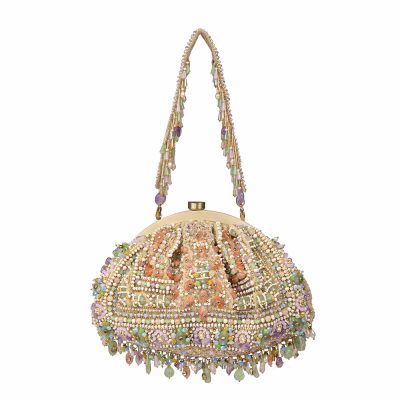 Amara Soft Pouch Amethyst Lavender Multi with Handle