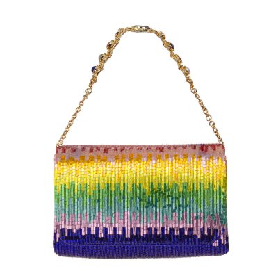 Dysis Flapover Clutch Tourmaline Rainbow With Nina Gem Handle
