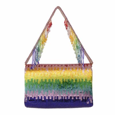 Dysis Flapover Clutch Tourmaline Rainbow with Handle