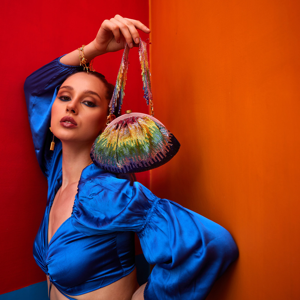 Dysis Soft Pouch Tourmaline Rainbow with Handle