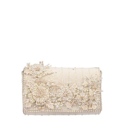 Esme Flapover Clutch Pristine Ivory