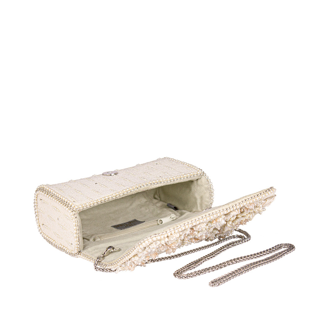 Esme Flapover Clutch Pristine Ivory