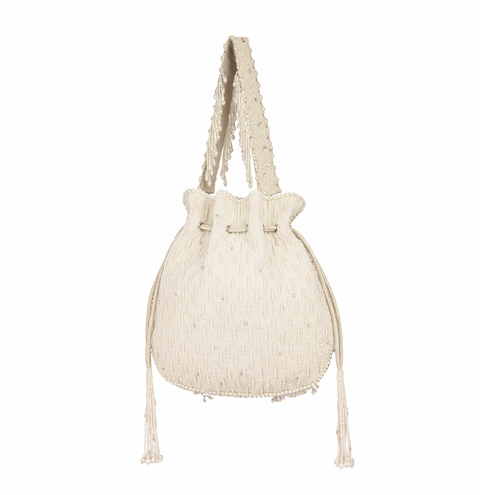Esme Potli Pristine Ivory with Handle