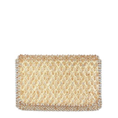 Joel Flapover Clutch Peerless Gold Lustrous Silver