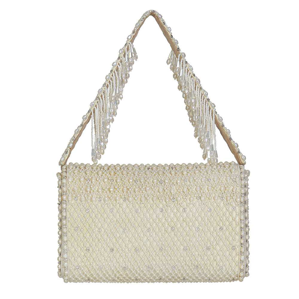 Joel Flapover Clutch Pristine Ivory With Handle