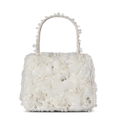 Coco Mini Trapezium with Handle Clutch Pristine Ivory