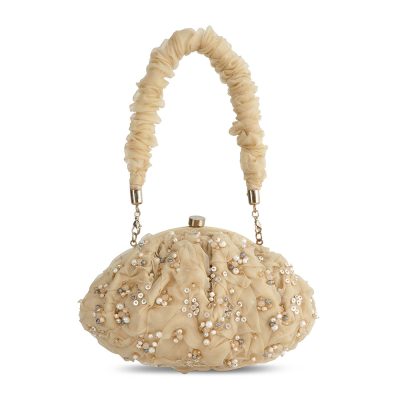Coco Soft Pouch with Handle Champagne Beige