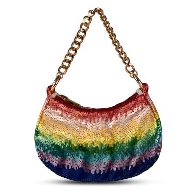 Dysis Mini Crescent with Handle Clutch Tourmaline Rainbow