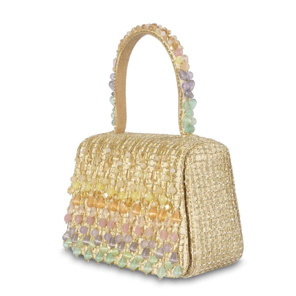 Opal Mini Trapezium with Handle Clutch Sublime Pastel Multi
