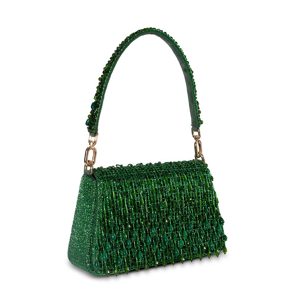 Opal Medium Trapezium with Handle Bag Emerald Green