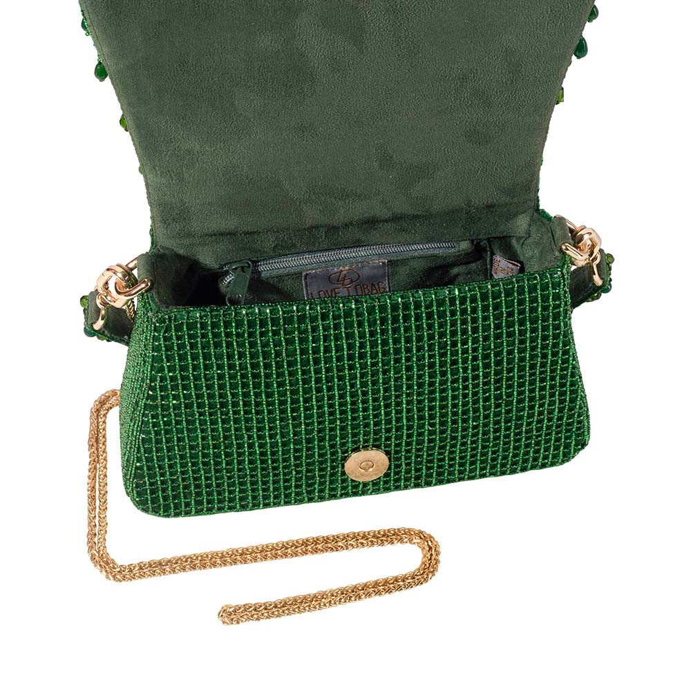 Opal Medium Trapezium with Handle Bag Emerald Green