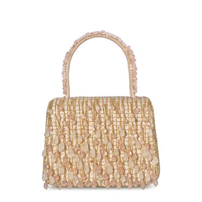 Opal Mini Trapezium with Handle Clutch Rose Quartz Pink