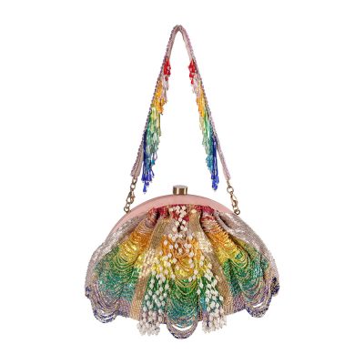Ruche Soft Pouch Tourmaline Rainbow with Handle