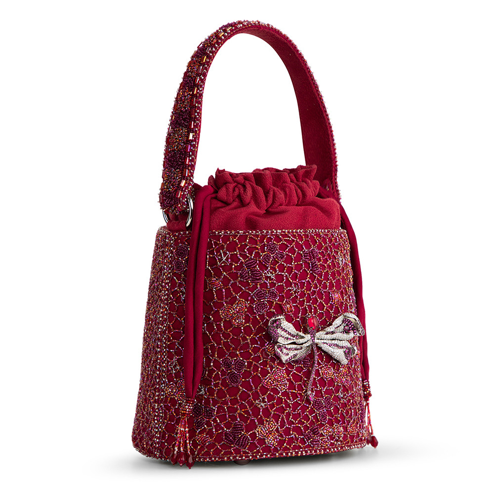 Wazka Medium Cylindrical Basket Ruby Red