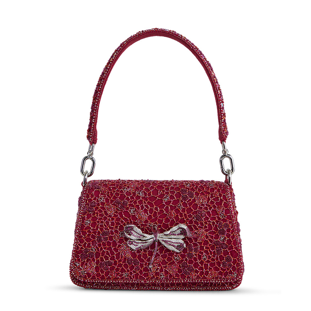 Wazka Medium Trapezium with Handle Bag Ruby Red