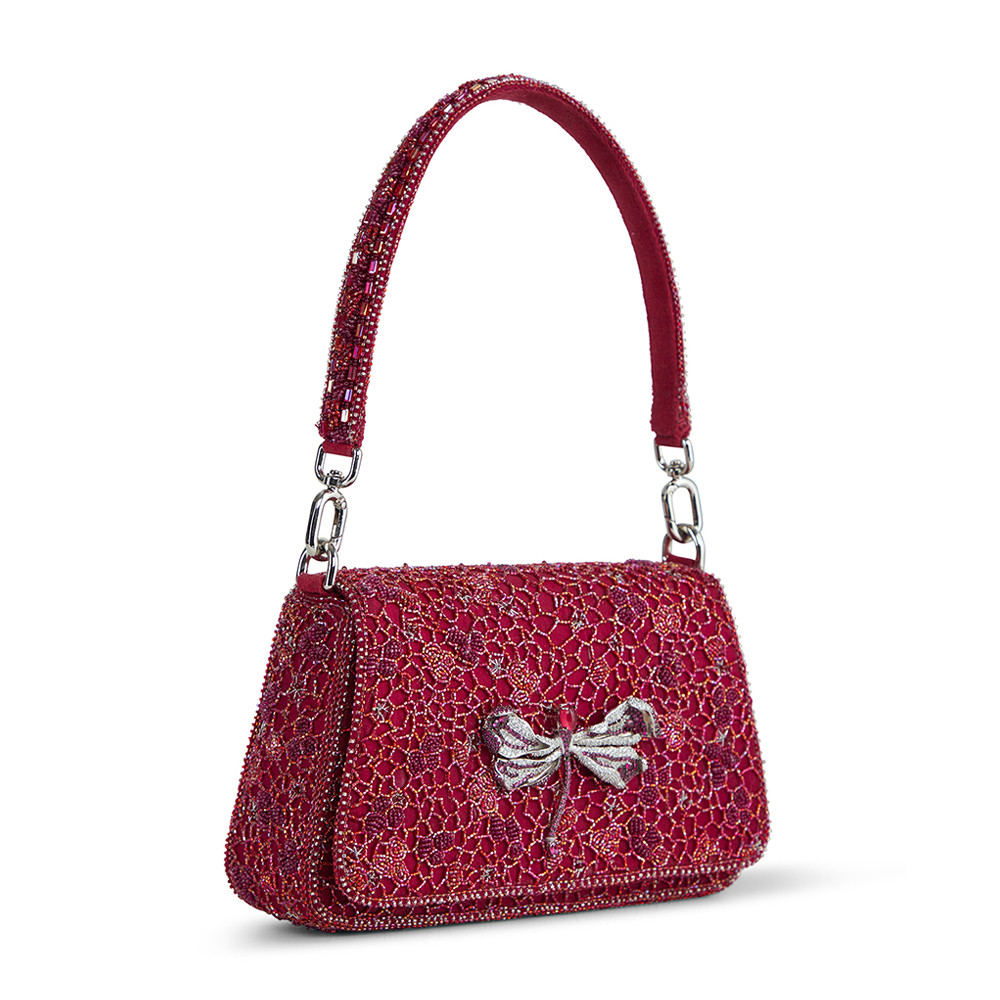 Wazka Medium Trapezium with Handle Bag Ruby Red