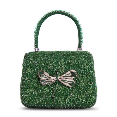 Wazka Mini Trapezium with Handle Clutch Emerald Green