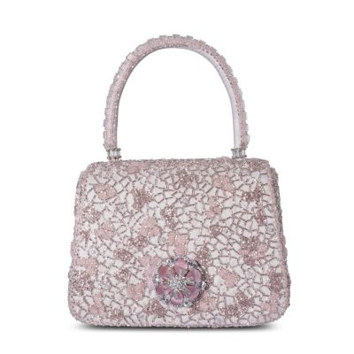 Wazka Mini Trapezium with Handle Clutch Rose Quartz Pink