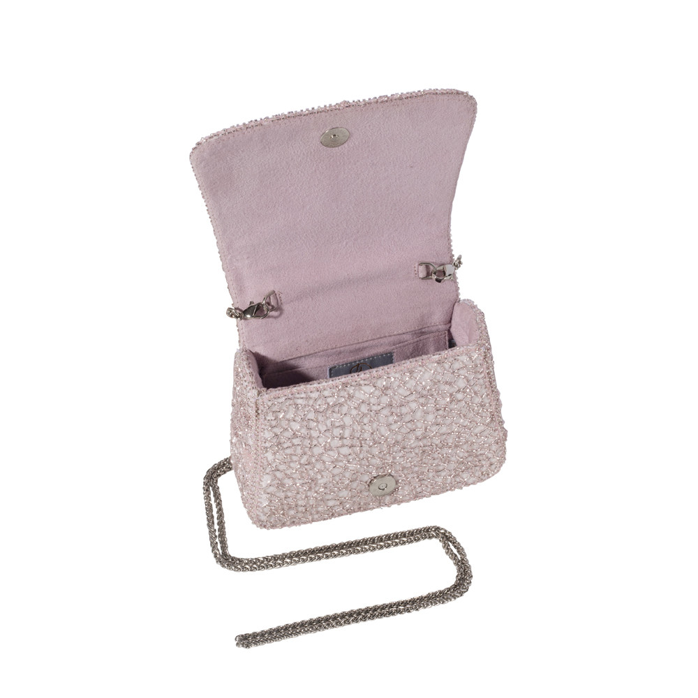 Wazka Mini Trapezium with Handle Clutch Rose Quartz Pink