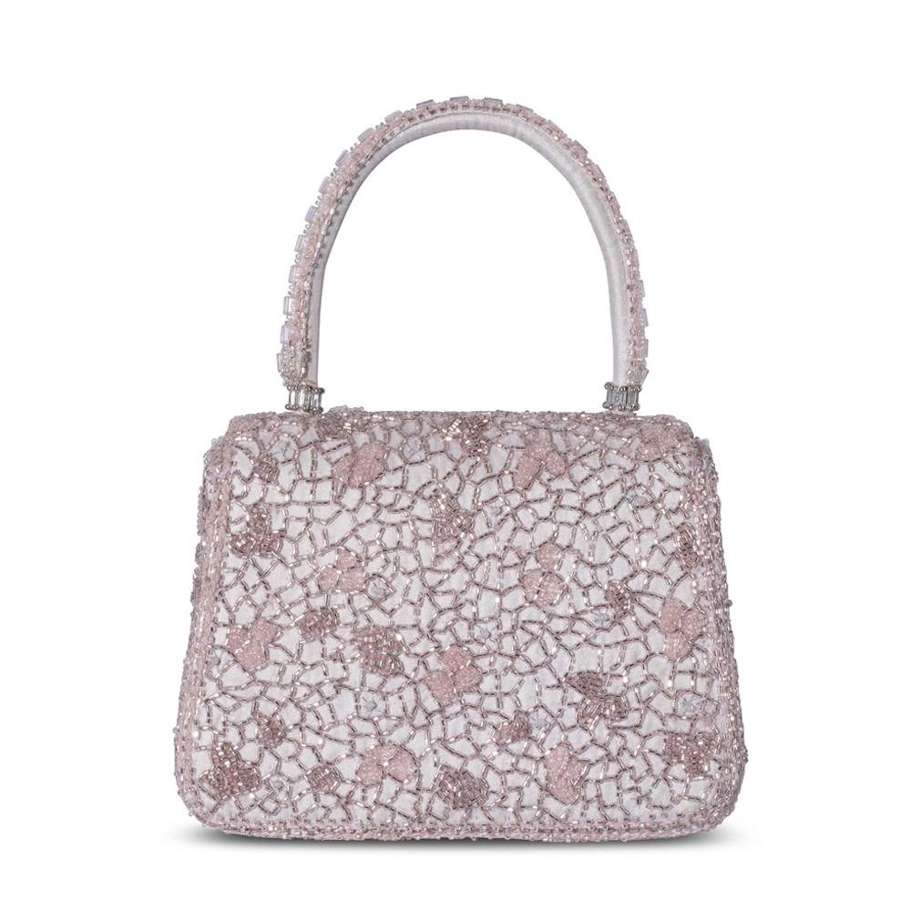 Wazka Mini Trapezium with Handle Clutch Rose Quartz Pink