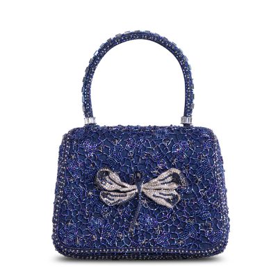 Wazka Mini Trapezium with Handle Clutch Topaz Blue